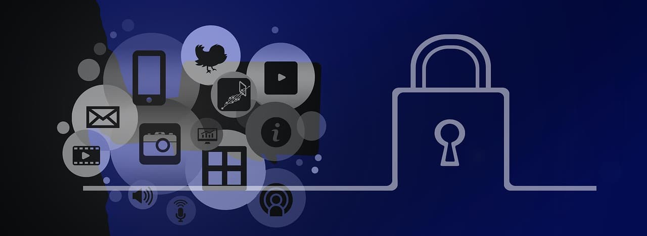 Illustration of app icons for email, video, and messaging connected by a line to a large padlock, representing a guardrail that checks every AI agent action before it runs